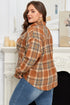 Plaid Print Corduroy Flap Pocket Buttoned Shacket Outerwear