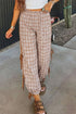 Plaid Print Elastic Waist Bow Tie Jogger Pants