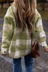 Plaid Print Flap Pocket Button Front Baggy Shacket