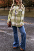 Plaid Print Flap Pocket Button Front Baggy Shacket