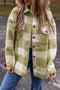 Plaid Print Flap Pocket Button Front Baggy Shacket