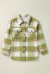 Plaid Print Flap Pocket Button Front Baggy Shacket