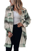 Plaid Print Flap Pockets Long Shacket