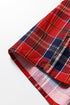 Plaid Print Frilly Collar Long Sleeve Shift Mini Dress
