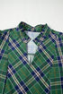 Plaid Print Frilly Collar Long Sleeve Shift Mini Dress