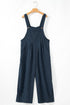 Plaid Print High Waist Buttoned Pocketed Wide Leg Jumpsuit