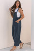 Plaid Print High Waist Buttoned Pocketed Wide Leg Jumpsuit