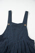 Plaid Print High Waist Buttoned Pocketed Wide Leg Jumpsuit