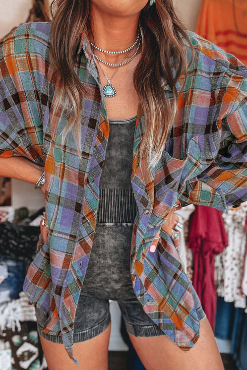 Plaid Print Loose Vintage Shirt