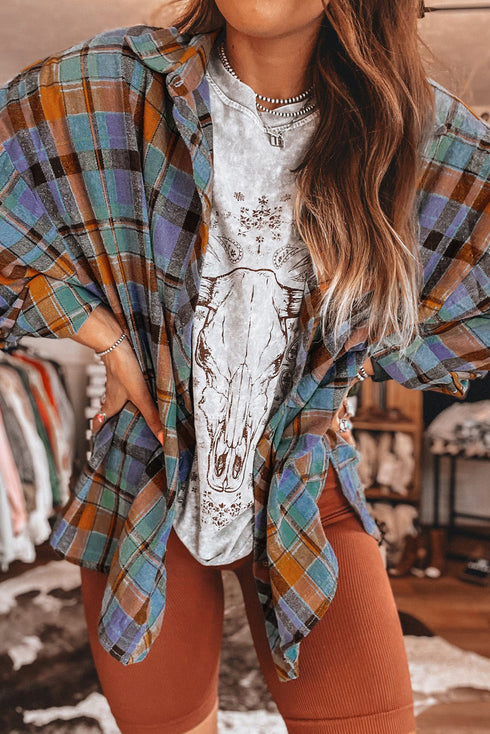 Plaid Print Loose Vintage Shirt