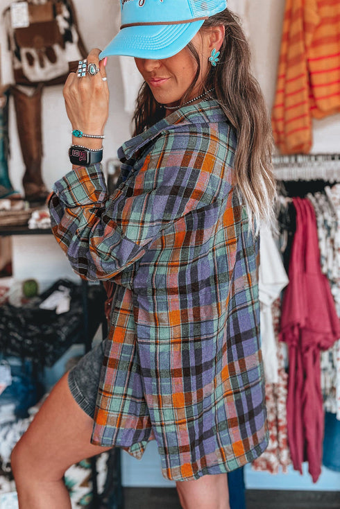 Plaid Print Loose Vintage Shirt