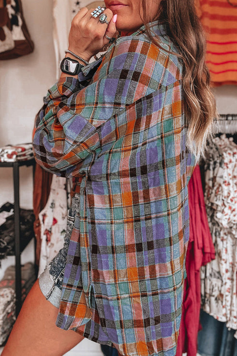 Plaid Print Loose Vintage Shirt