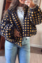 Plaid Print Plush Sherpa Fleece Zip Up Lined Jacket