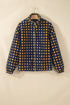Plaid Print Plush Sherpa Fleece Zip Up Lined Jacket