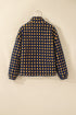 Plaid Print Plush Sherpa Fleece Zip Up Lined Jacket