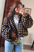 Plaid Print Plush Sherpa Fleece Zip Up Lined Jacket