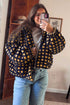 Plaid Print Plush Sherpa Fleece Zip Up Lined Jacket