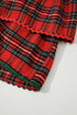 Plaid Print Ricrac Tiered Bubble Sleeve Mini Dress