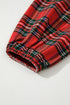 Plaid Print Ricrac Tiered Bubble Sleeve Mini Dress
