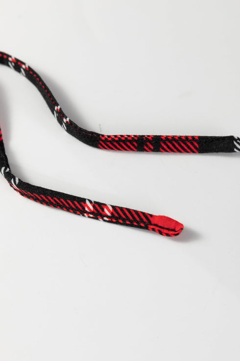 Plaid Print Round Neck Long Sleeve Two Piece Lounge Set