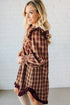 Plaid Print Ruffled Long Sleeve Patchwork Hem Mini Dress