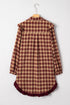 Plaid Print Ruffled Long Sleeve Patchwork Hem Mini Dress
