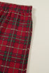 Plaid Print Short Sleeve Wide Leg Two Piece Loungewear