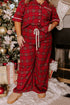 Plaid Print Short Sleeve Wide Leg Two Piece Loungewear