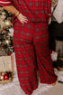 Plaid Print Short Sleeve Wide Leg Two Piece Loungewear