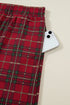 Plaid Print Short Sleeve Wide Leg Two Piece Loungewear