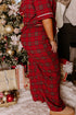 Plaid Print Short Sleeve Wide Leg Two Piece Loungewear
