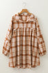 Plaid Print Side Pockets Frilled Babydoll Mini Dress