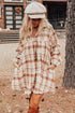 Plaid Print Side Pockets Frilled Babydoll Mini Dress