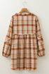 Plaid Print Side Pockets Frilled Babydoll Mini Dress