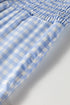 Plaid Print Smocked High Waist Wide Leg Pants