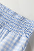 Plaid Print Smocked High Waist Wide Leg Pants