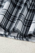 Plaid Print V Neck Balloon Sleeve Woven Top