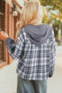 Plaid Print V Neck Balloon Sleeve Woven Top