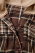 Plaid Print V Neck Balloon Sleeve Woven Top