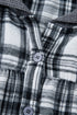 Plaid Print V Neck Balloon Sleeve Woven Top