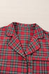 Plaid Print Wide Leg Shirt And Pant Loungewear