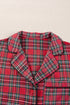 Plaid Print Wide Leg Shirt And Pant Loungewear