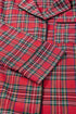 Plaid Print Wide Leg Shirt And Pant Loungewear
