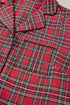 Plaid Print Wide Leg Shirt And Pant Loungewear