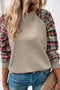 Plaid Raglan Sleeve Sweatshirt