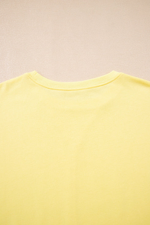 Plaid Ruffle Patchwork Drop Shoulder Pullover And Drawstring Waist Shorts Short Set