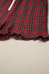 Plaid Slogan Embroidery Pocket Long Sleeve Lounge Set