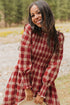 Plaid Smocked Puff Sleeve A Line Mini Dress