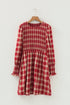 Plaid Smocked Puff Sleeve A Line Mini Dress