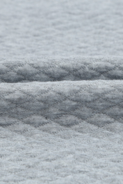 Plaid Splicing Elbow Patch Quilted Long Sleeve Sweatshirt